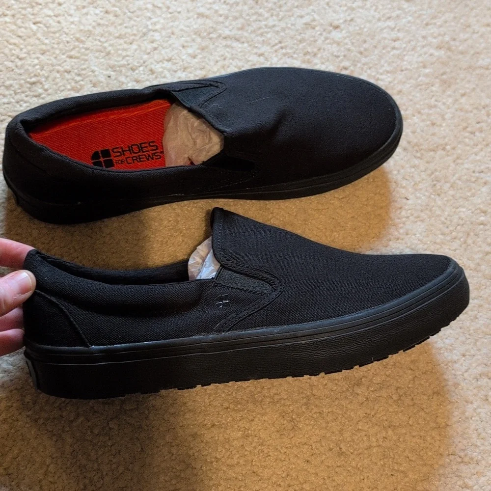 Shoes For Crews Black Slip On Sneakers Mens Size 9 - Picture 3 of 6